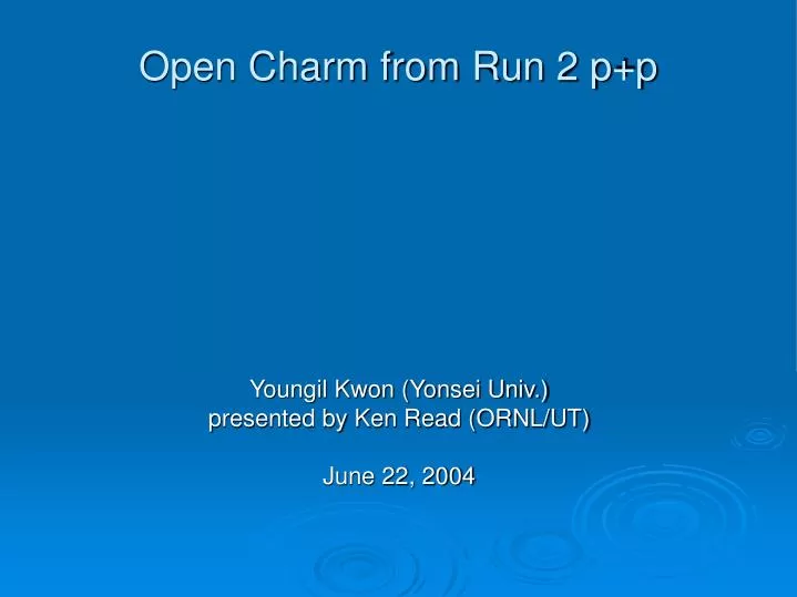 open charm from run 2 p p