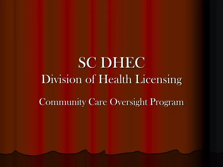 sc dhec division of health licensing