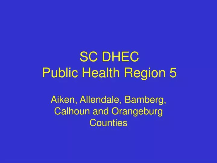 sc dhec public health region 5