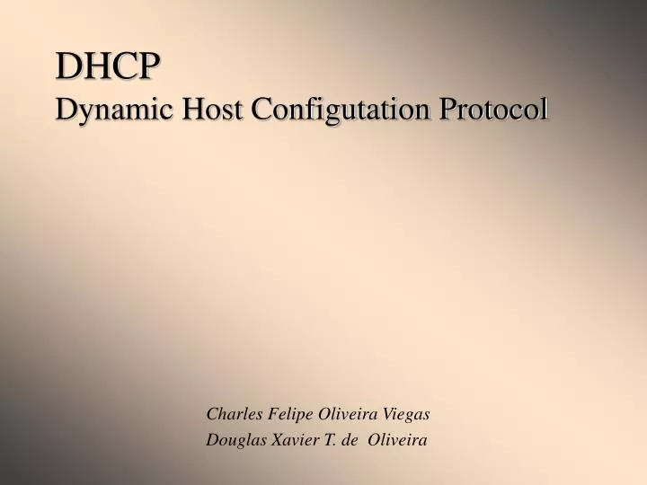 dhcp dynamic host configutation protocol