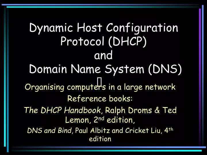 dynamic host configuration protocol dhcp and domain name system dns