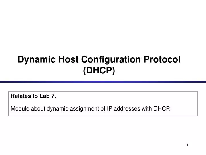 dynamic host configuration protocol dhcp