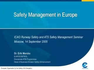 Safety Management in Europe
