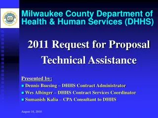 Milwaukee County Department of Health &amp; Human Services (DHHS)