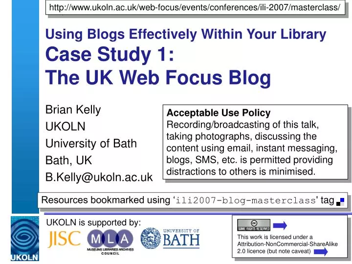 using blogs effectively within your library case study 1 the uk web focus blog