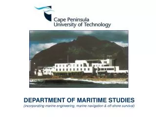 DEPARTMENT OF MARITIME STUDIES