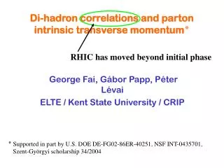 Di-hadron correlations and parton intrinsic transverse momentum ?