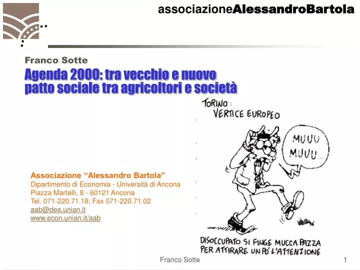 agenda 2000 tra vecchio e nuovo patto sociale tra agricoltori e societ