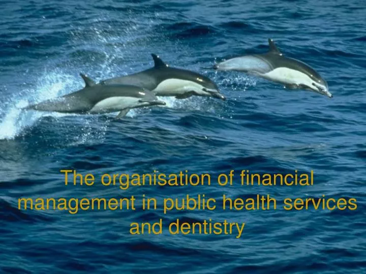 the organisation of financial management in public health services and dentistry