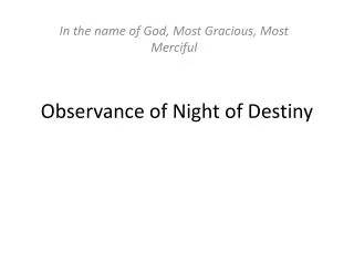 Observance of Night of Destiny