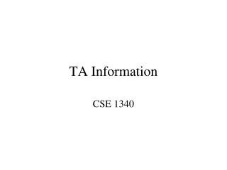 TA Information