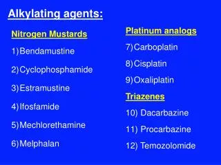 Alkylating agents: