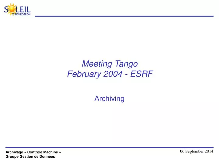 meeting tango february 2004 esrf