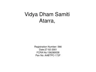 Vidya Dham Samiti Atarra,