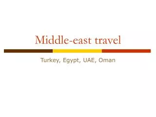 Middle-east travel