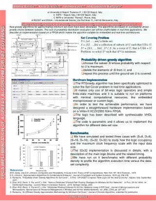 FPGA IMPLEMENTATION OF A GREEDY ALGORITHM FOR SET COVERING