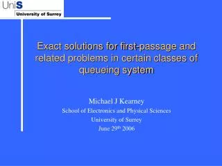 Exact solutions for first-passage and related problems in certain classes of queueing system