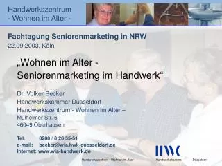 Fachtagung Seniorenmarketing in NRW 22.09.2003, Köln