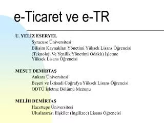 e ticaret ve e tr