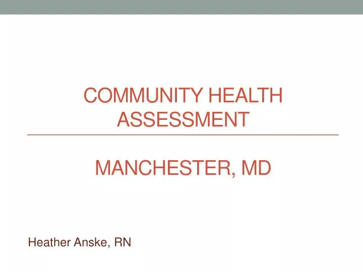 community health assessment manchester md