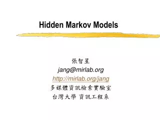 hidden markov models