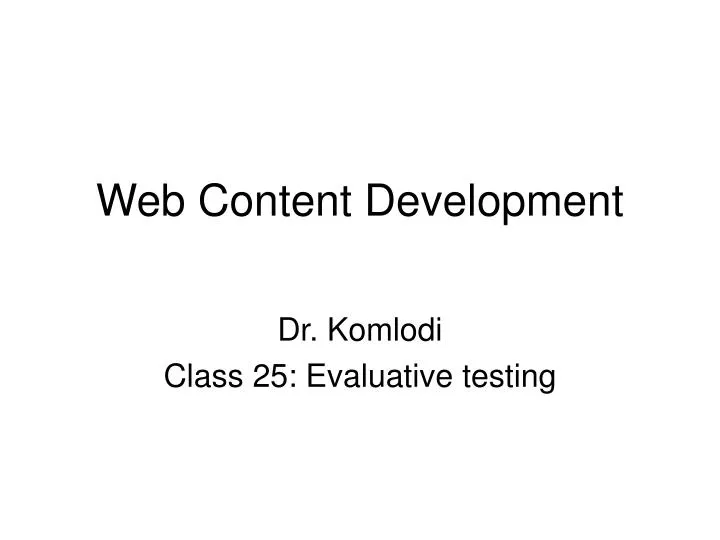 web content development