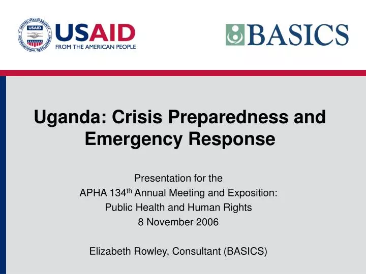 uganda crisis preparedness and emergency response