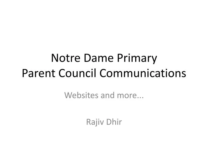 notre dame primary parent council communications