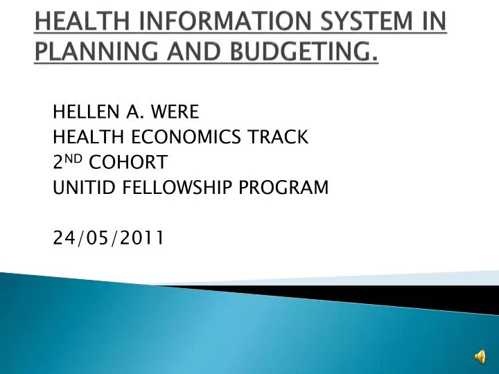 health information system in planning and budgeting