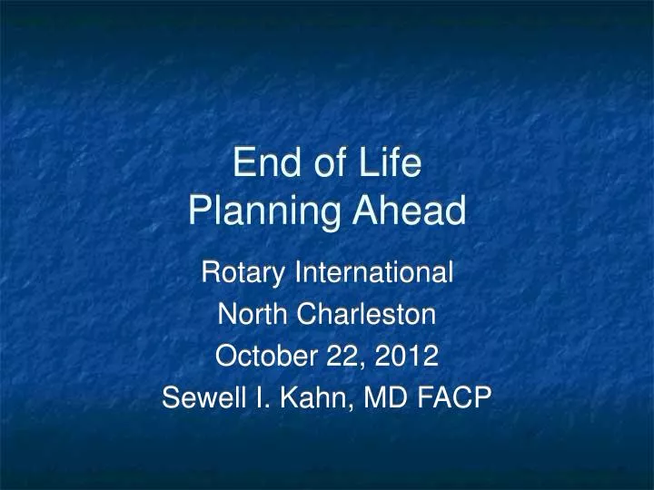 end of life planning ahead