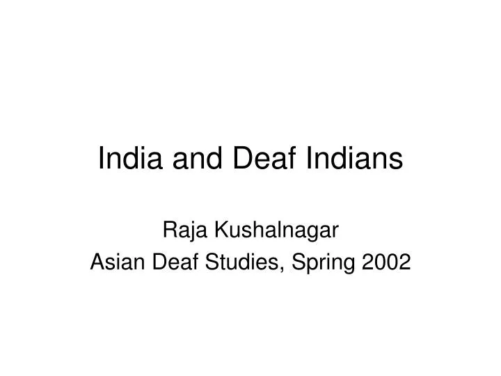 india and deaf indians