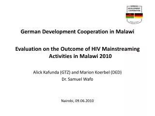 German Development Cooperation in Malawi