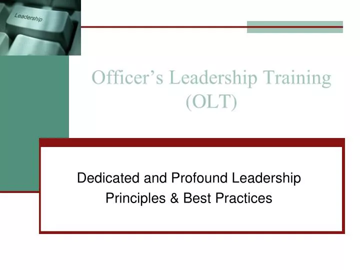 officer s leadership training olt