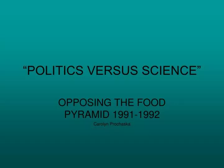 politics versus science