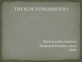 tipos de pensamiento