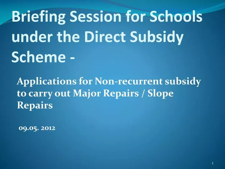 briefing session for schools under the direct subsidy scheme