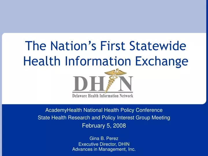 the nation s first statewide health information exchange