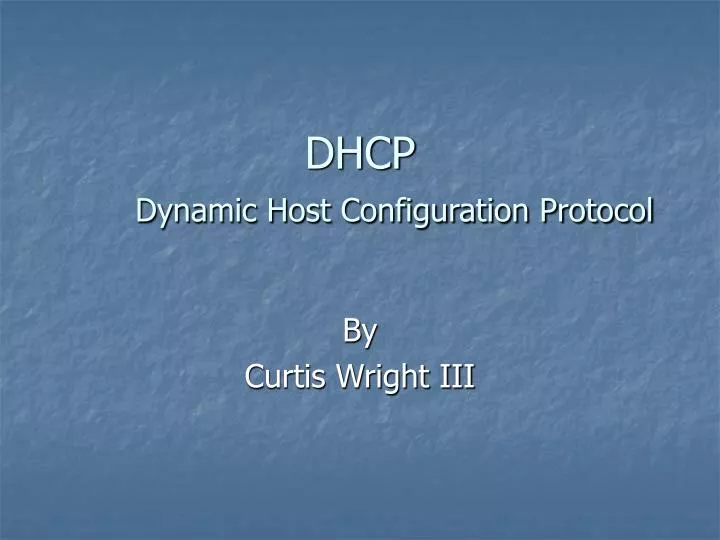 dhcp dynamic host configuration protocol