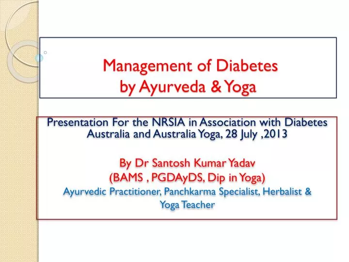management of diabetes by ayurveda yoga