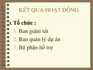 k t qu ho t ng