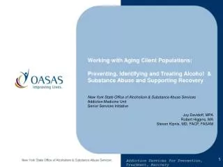 New York State Office of Alcoholism &amp; Substance Abuse Services Addiction Medicine Unit