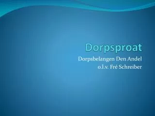 dorpsproat