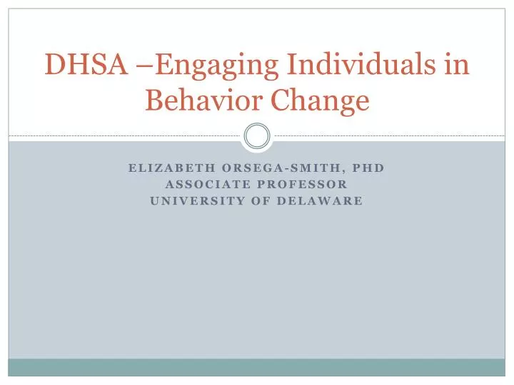 dhsa engaging individuals in behavior change