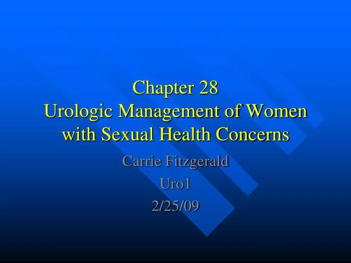 chapter 28 urologic management of women with sexual health concerns