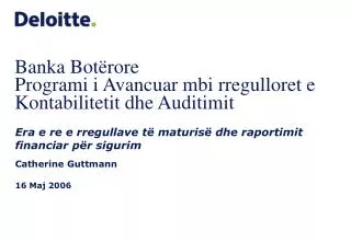 banka bot rore programi i avancuar mbi rregulloret e kontabilitetit dhe auditimit
