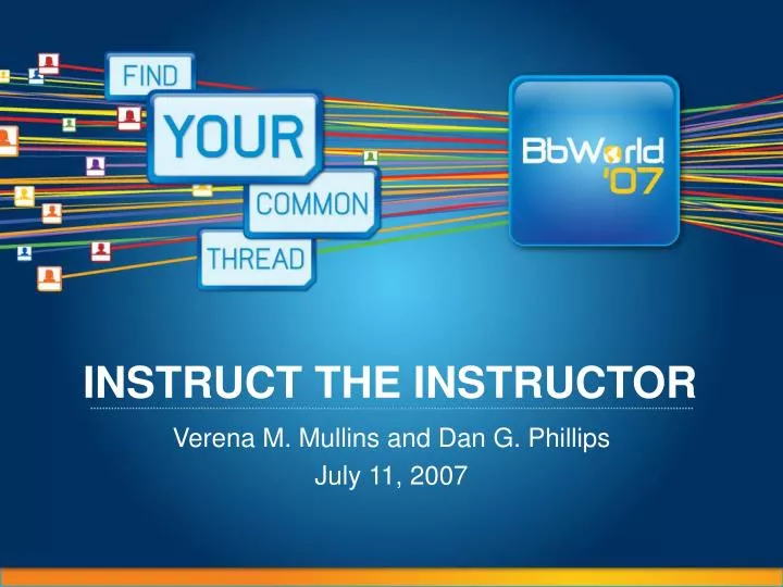 instruct the instructor
