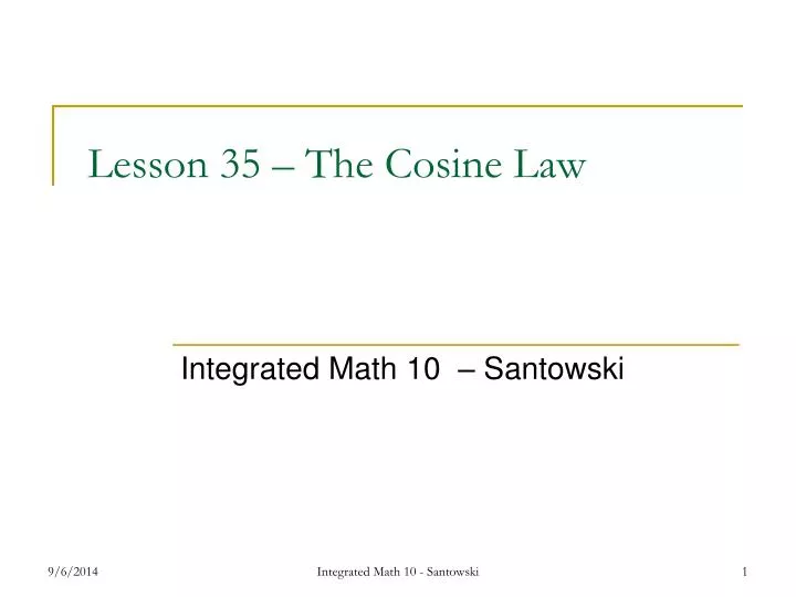 lesson 35 the cosine law