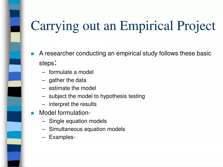carrying out an empirical project