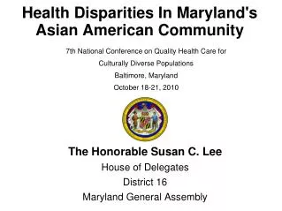 Health Disparities In Maryland's Asian American Community
