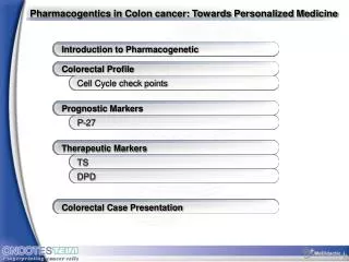 Pharmacogentics in Colon cancer: Towards Personalized Medicine